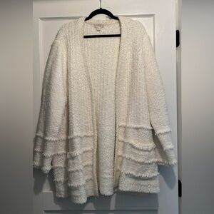 Barefoot Dreams Cozy Chic Boardwalk Cardigan Sweater Coat in Pearl 3XL